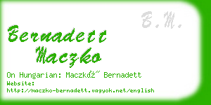 bernadett maczko business card